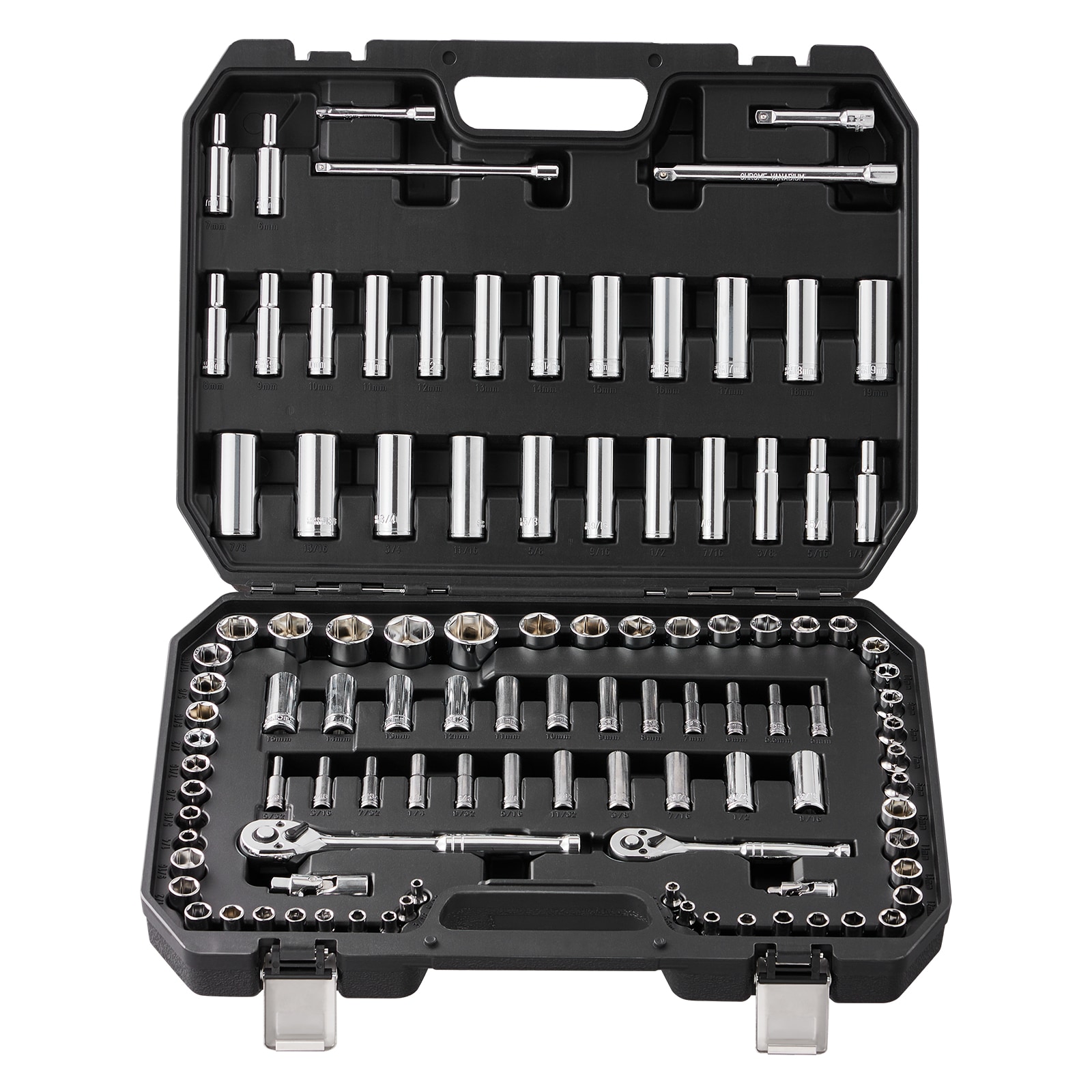 Socket Set And Ratchet Tool Kit With Storage Case 106 Piece Set_voghion.com